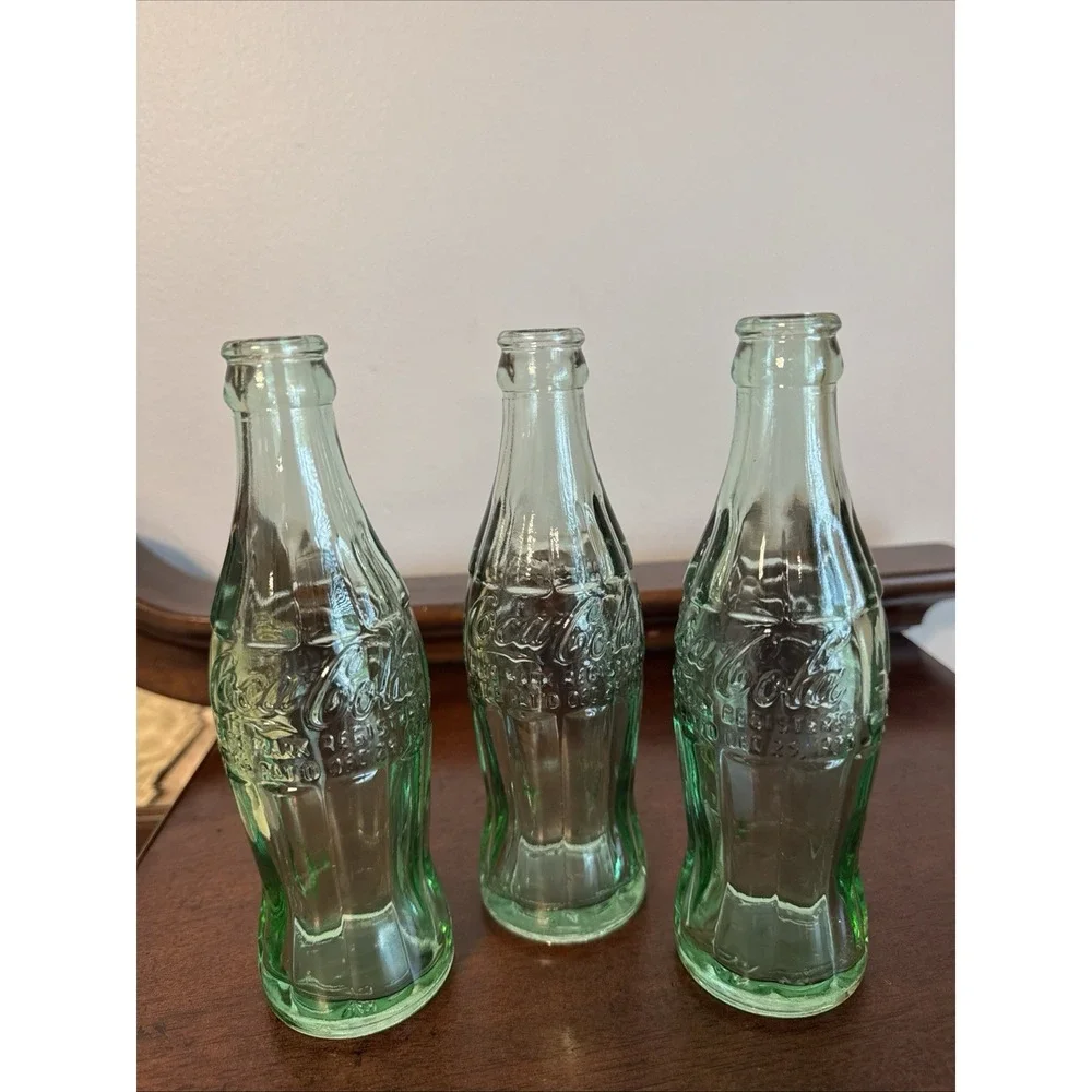 3 Antique Vintage Coca Cola Coke Christmas Cokes Bottles: Sandwich, Milwaukee, K
